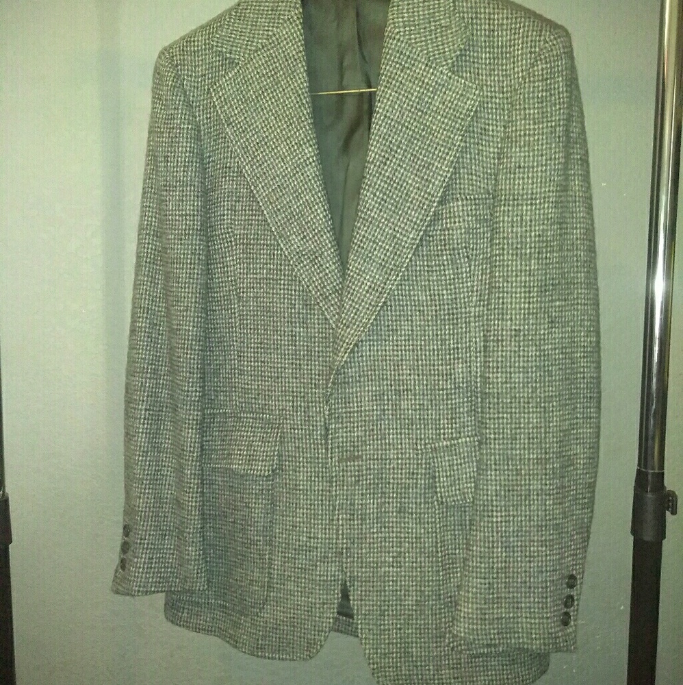 Harris Tweed Scottish wool 2 button suit blazer